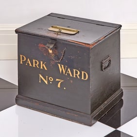 English Black Painted Wood Voting Box