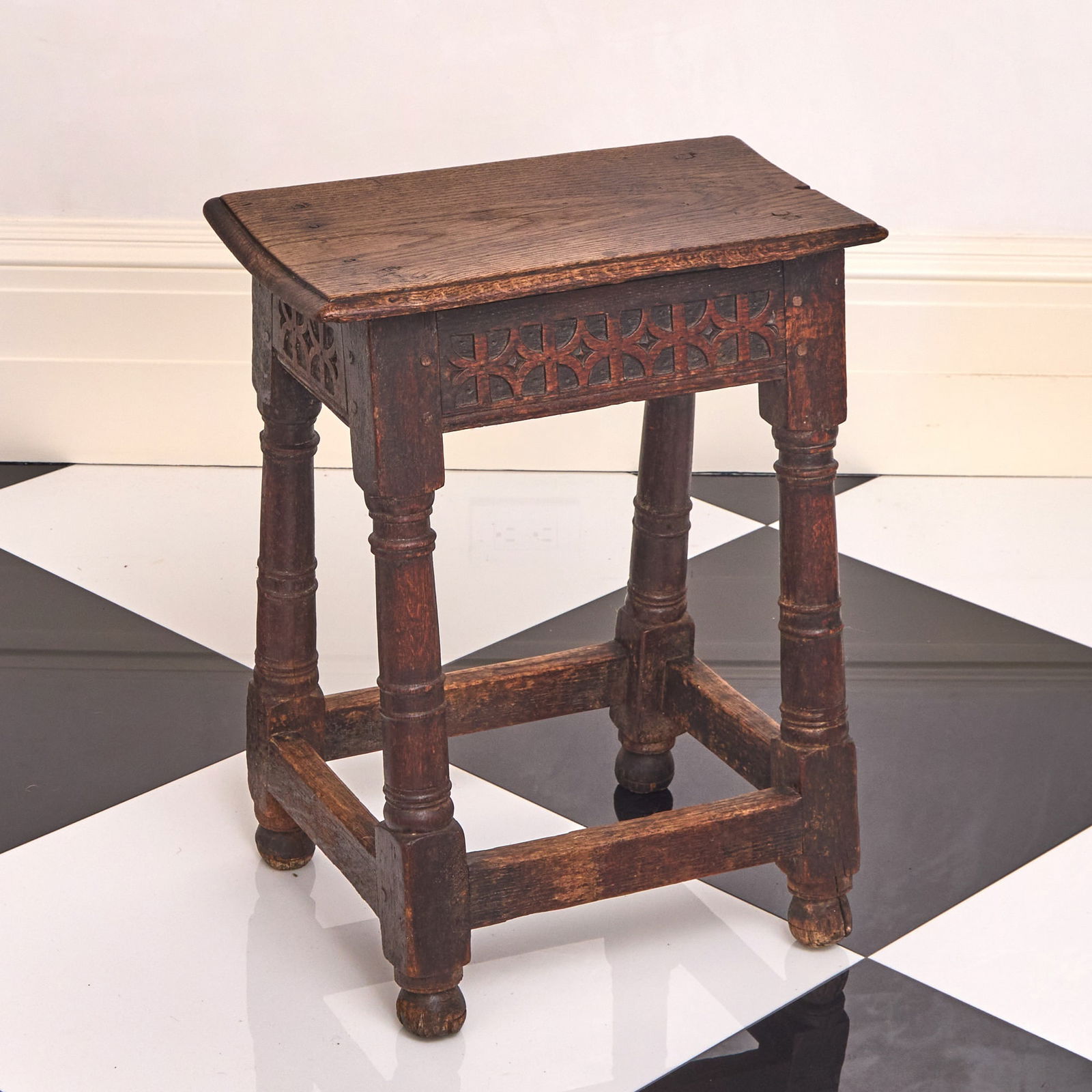 Charles I Oak Joint Stool (1 of 3)