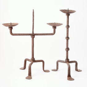 Two Metal Candlesticks