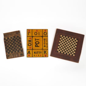 Group of Three American Painted Game Boards