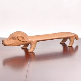 French Mid-Century Wooden Pig-Shaped Serving Platter