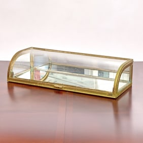 Brass, Glass and Mirror Countertop Display Case