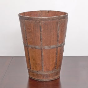 English Metal Bound Wood Bucket