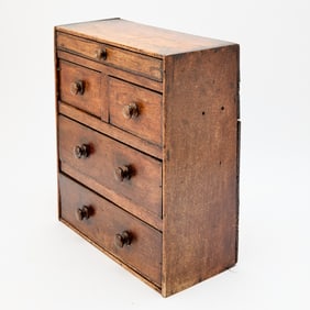 Victorian Stained Pine Miniature Tabletop Chest