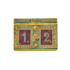 Russian Silver-Gilt Cloisonné and Guilloché Enamel Stamp Box