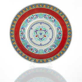 Russian Silver-Gilt, Guilloché, Champlevé and Plique-à-Jour Enamel Stand