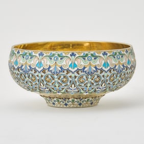 Russian Silver-Gilt and Cloisonné Enamel Bowl