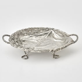 Russian Silver Trompe l’oeil Two-Handled Basket