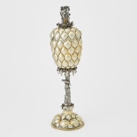 Russian Silver-Gilt Pineapple Cup and Cover