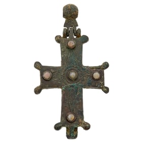 Byzantine Bronze Encolpion Cross