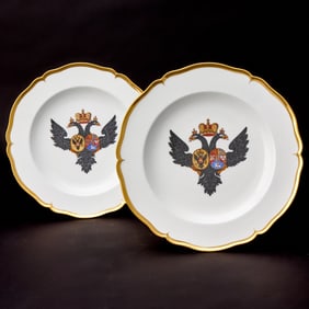 Pair of Porcelain Plates from the Grand Duke Paul Petrovich Service