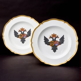 Pair of Porcelain Plates from the Grand Duke Paul Petrovich Service
