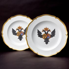 Pair of Porcelain Plates from the Grand Duke Paul Petrovich Service