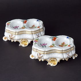 Pair of Russian Porcelain Double Salts from the Order of St. Andrew the First-Called Service