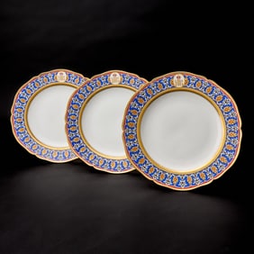 Group of Three Porcelain Plates from the Grand Duke Andrei Vladimirovich Service