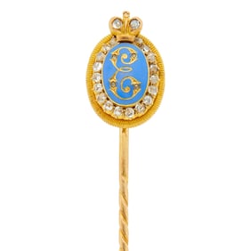 Grand Duchess Elizabeth Feodorovna: Fabergé Gold, Diamond and Enamel Stick Pin