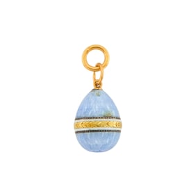 Russian Gold and Enamel Pendant Egg
