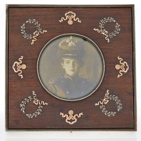 Fabergé Gold and Silver Mounted Wood Photograph Frame