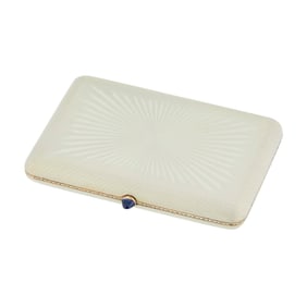 Russian Silver-Gilt and Guilloché Enamel Cigarette Case