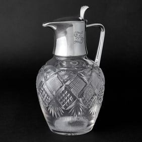 Fabergé Silver-Mounted Glass Decanter