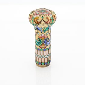 Russian Silver-Gilt and Cloisonné Enamel Parasol Handle