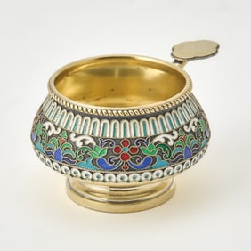 Russian Silver-Gilt and Cloisonné Enamel Charka