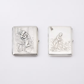 Two Russian Silver Cigarette Cases