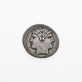 Laureate Head of Janus. c. 225-212 B.C.E. AR Didrachm (6.63g, 24mm).