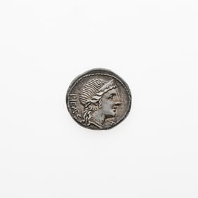 M. Herennius. c. 108-107 B.C.E. AR Denarius (3.72g, 18mm).