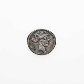 Q. Pomponius Musa c. 66 B.C.E. AR Denarius (4.07g, 18mm).
