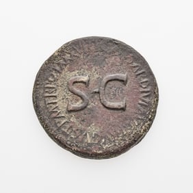 Tiberius. c. 34-35 C.E. AE Sestertius (25.51g, 35mm). With Este Family mark.