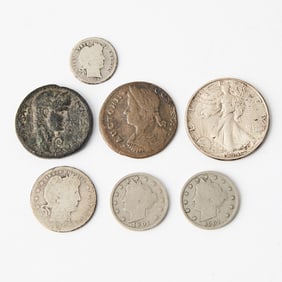 Group of Ancient, Pre-Federal, U.S. Coins