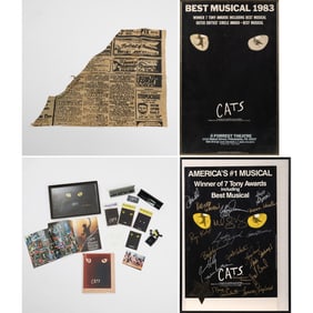 A stage-used newspaper and much promotional material from Cats