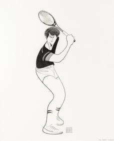 Al Hirschfeld presents Tony Roberts in “Doubles”