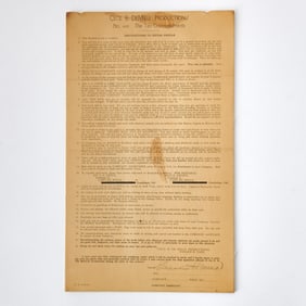 The contract for extras in Cecil B. De Mille's The Ten Commandments