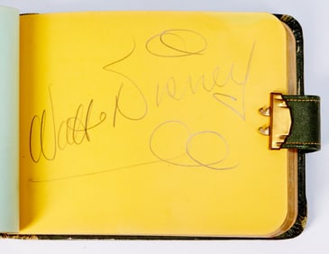 An autograph album with signatures from the Golden Age of Hollywood