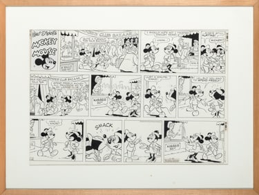 Original artwork for a 1969 Mickey Mouse comic strip