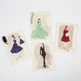Four stylish 1960s Jean Louis costume designs