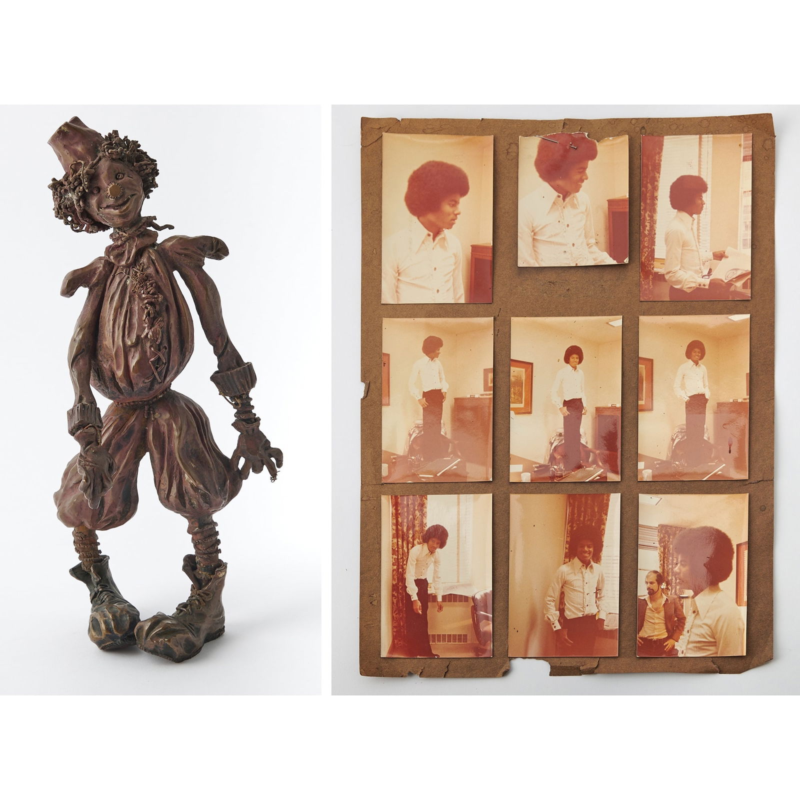 An original bronze maquette with photos of Michael Jackson's "Scarecrow" Costume in The Wiz (1 of 9)