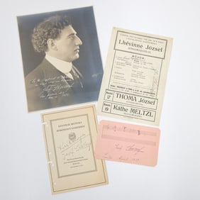 A group of items signed by Russian pianist Josef Lhévinne