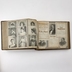 A scrapbook of ephemera relating to New York City opera in the late 19th and early 20th centuries