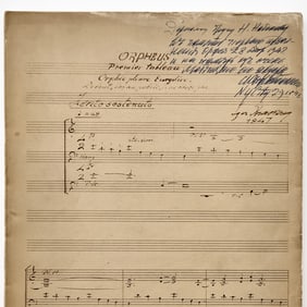 A presentation copy of the score for Stravinsky's 1948 ballet, Orpheus