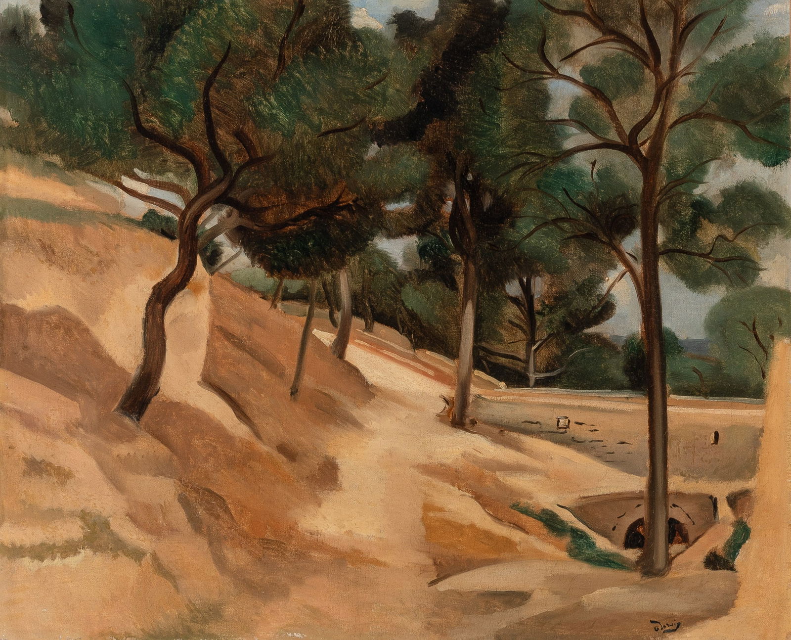 Andre Derain: French, 1880-1954Paysage aux Lecques, circa 1922Signed a. derain (lr)Oil on canvas19 5/8 x 23 7/8 inches (49.8 x 60.6 cm)Provenance:Kahnweiler, ParisSir Hugh Walpole, LondonAl