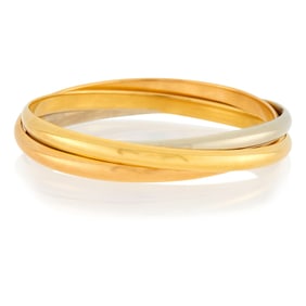 Cartier Tricolor Gold 'Trinity' Rolling Bangle Bracelet, France