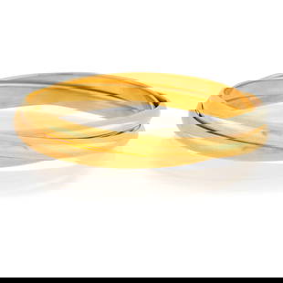 Cartier Tricolor Gold 'Trinity' Rolling Bangle Bracelet, France: 18 kt. yellow, white and rose gold, signed Cartier, 1997, no. MD LC390, with maker's marks and French assay marks, ap. 40.6 dwts. Inner circle 7 7/8 inches. Width of each bangle 3/16 inch.