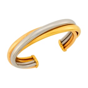 Cartier Tricolor Gold 'Trinity' Cuff Bangle Bracelet