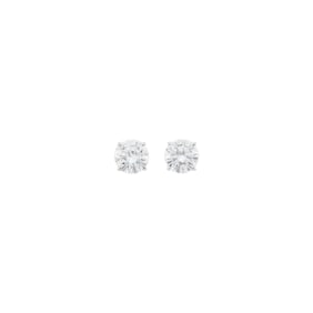 Pair of White Gold and Diamond Stud Earrings
