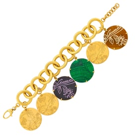 Gucci Gold and Hardstone Charm Bracelet