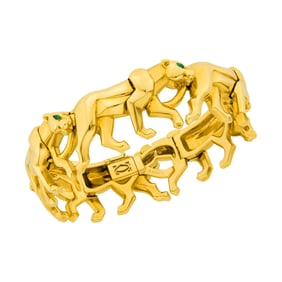 Cartier Gold and Emerald 'Nakoura' Panther Bracelet, France