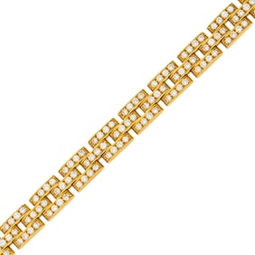 Cartier Gold and Diamond Three Row 'Maillon Panthère' Link Bracelet, France